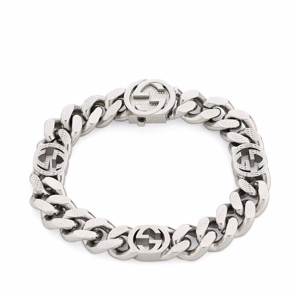 Gucci Sterling Silver Interlocking G Chain Bracelet - Picture 1 of 9